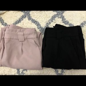 2 Express high- waisted paper bag ankle pants